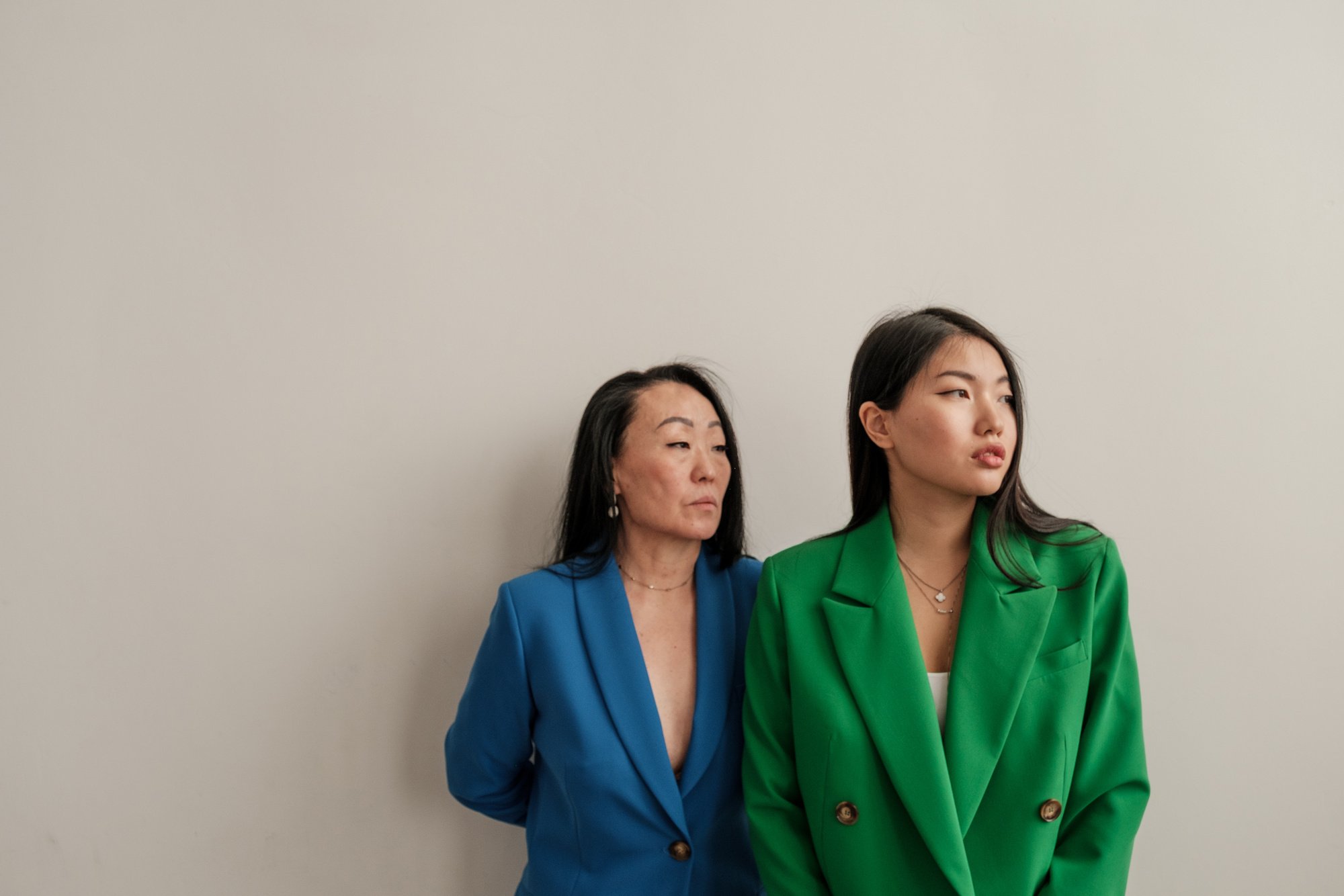 Mom and Daughter in Matching Stylish Blazers